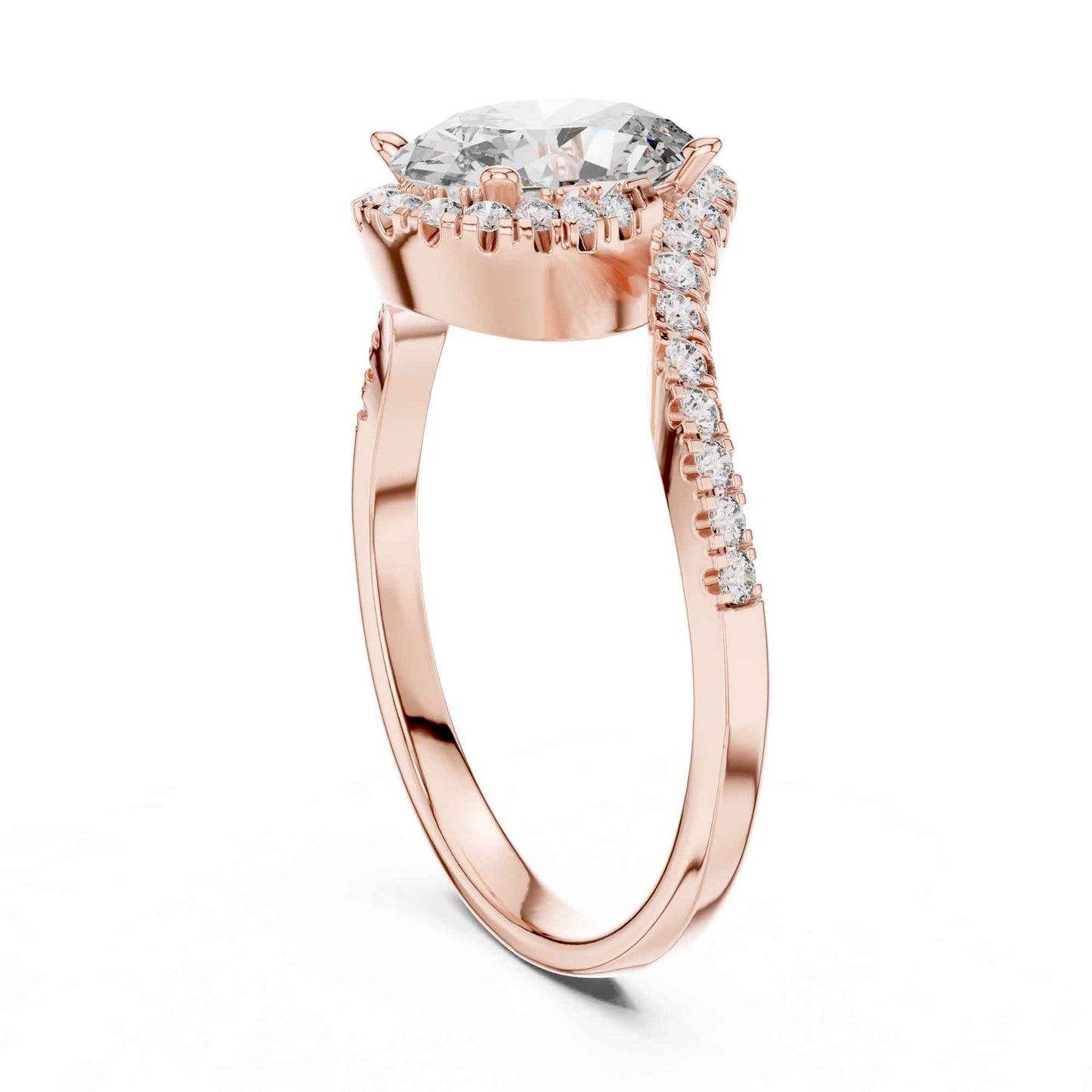 1 Carat Oval Cut Lab Grown Diamond Engagement Ring
