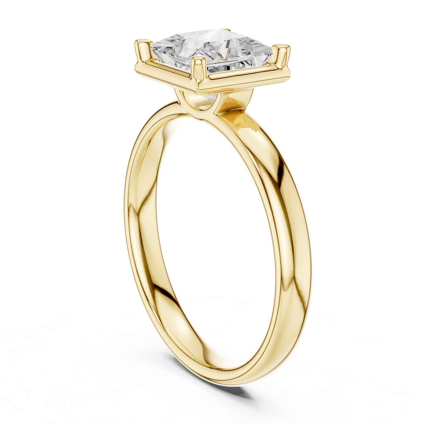 1.5 Carat Timeless Princess Cut Diamond Ring with Minimalist Band