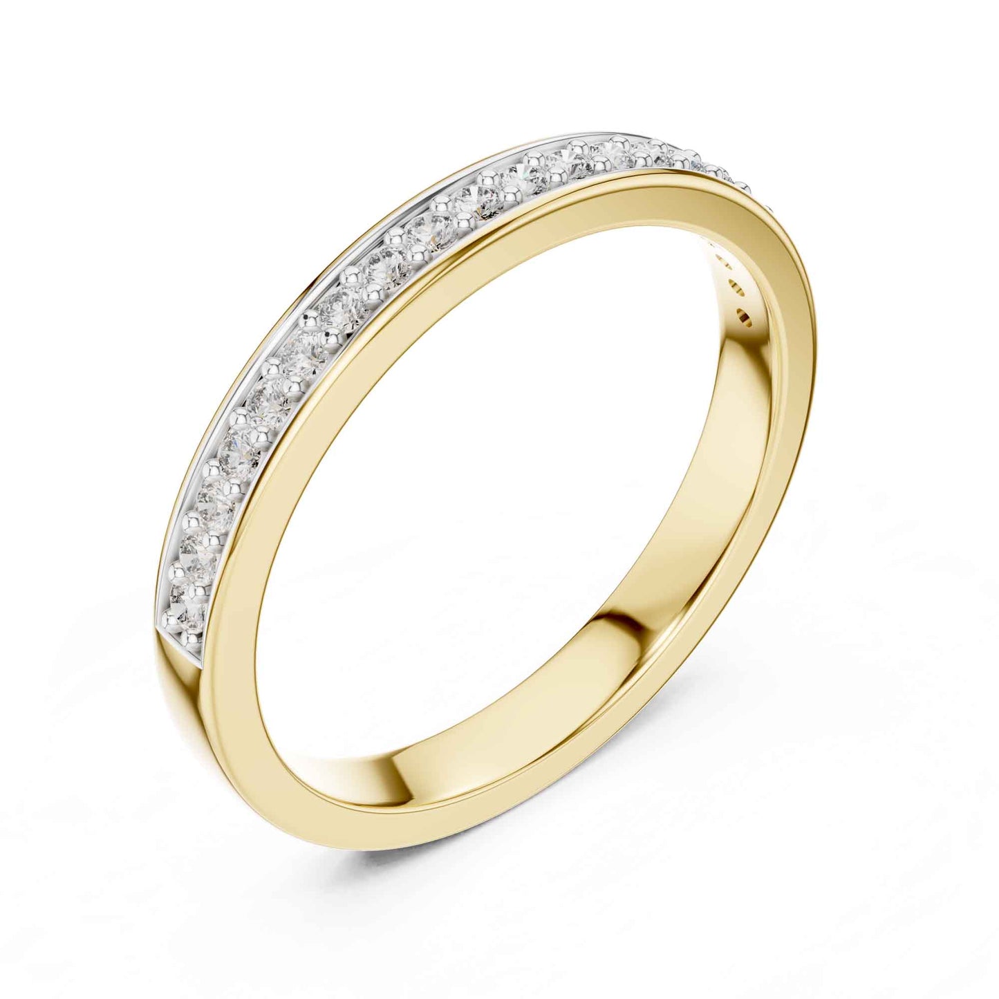 Simple Lab Created Diamond Band with Channel Stones