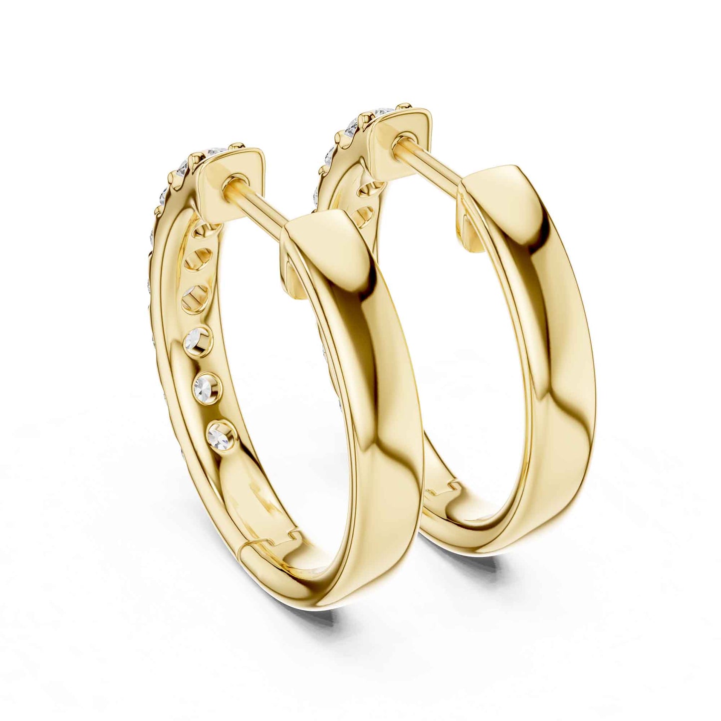 Classic Round Cut Diamond Hoop & Huggie Earrings