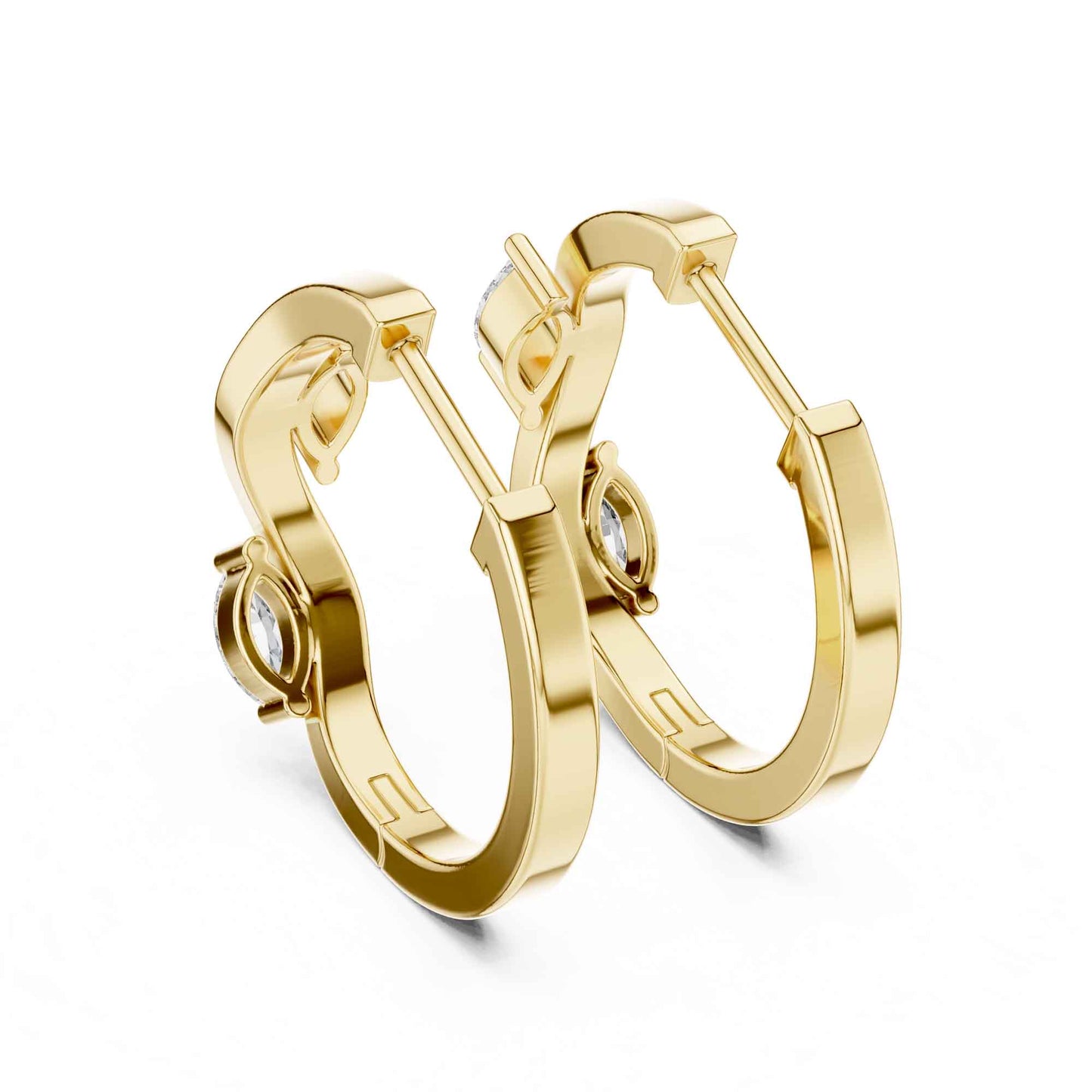 Marquise Cut Lab Grown Diamond Statement Hoop & Huggie Earrings
