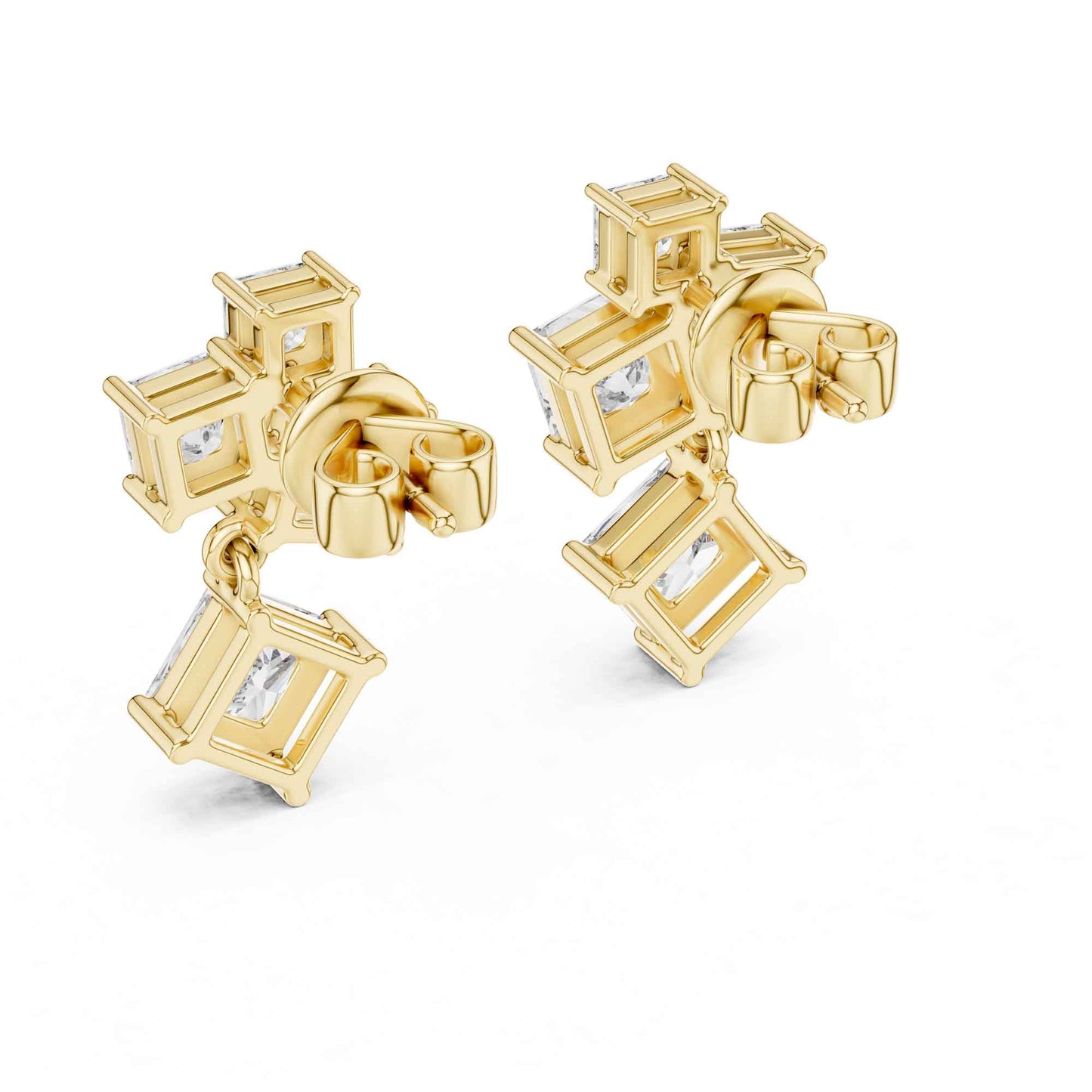 Starlight Princess Cut Lab Grown Diamond Drop & Dangle Earrings