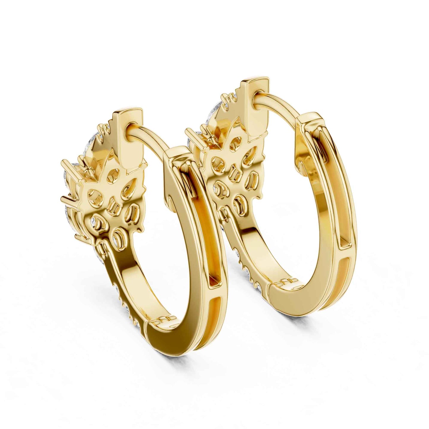 Multi-Stone Cut Lab Grown Diamond Hoop & Huggie Earrings