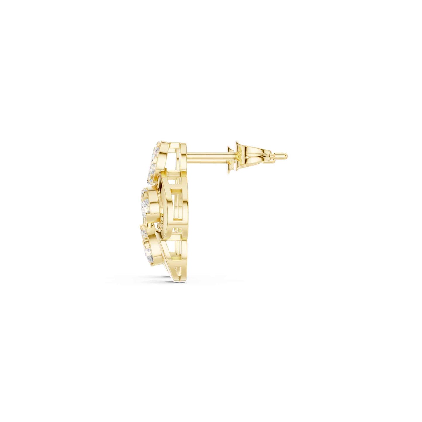Floral Drop Lab Grown Diamond Stud Earrings