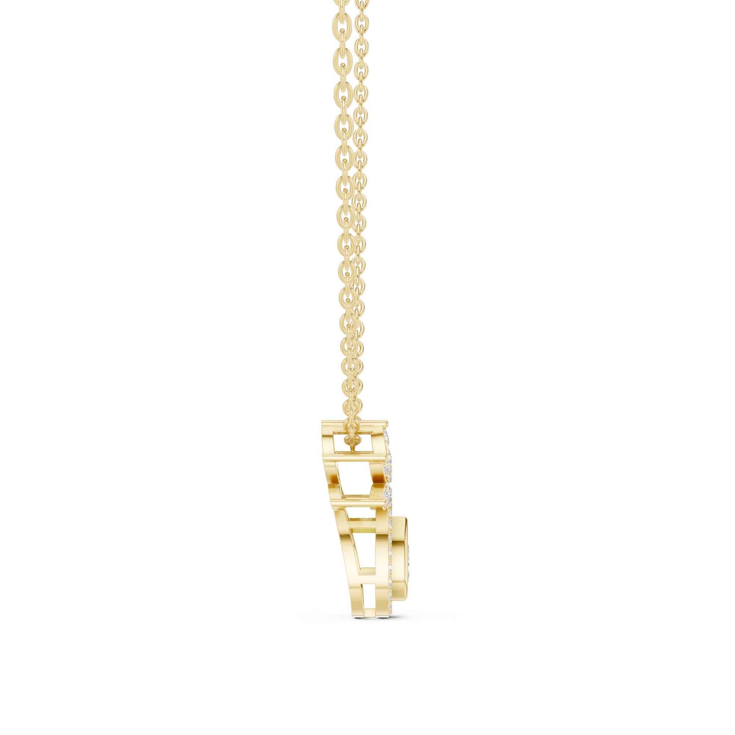 Pear Lab Grown Diamond Halo Drop Chain & Pendant