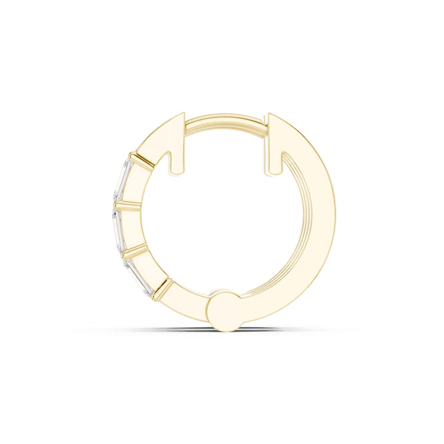 Emerald Cut Lab Grown Diamond Hoop & Huggie Earrings