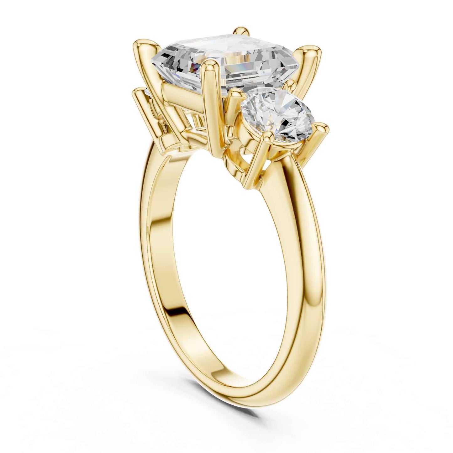 2.5 Carat Asscher-Shaped Diamond Solitaire Ring with Classic Band