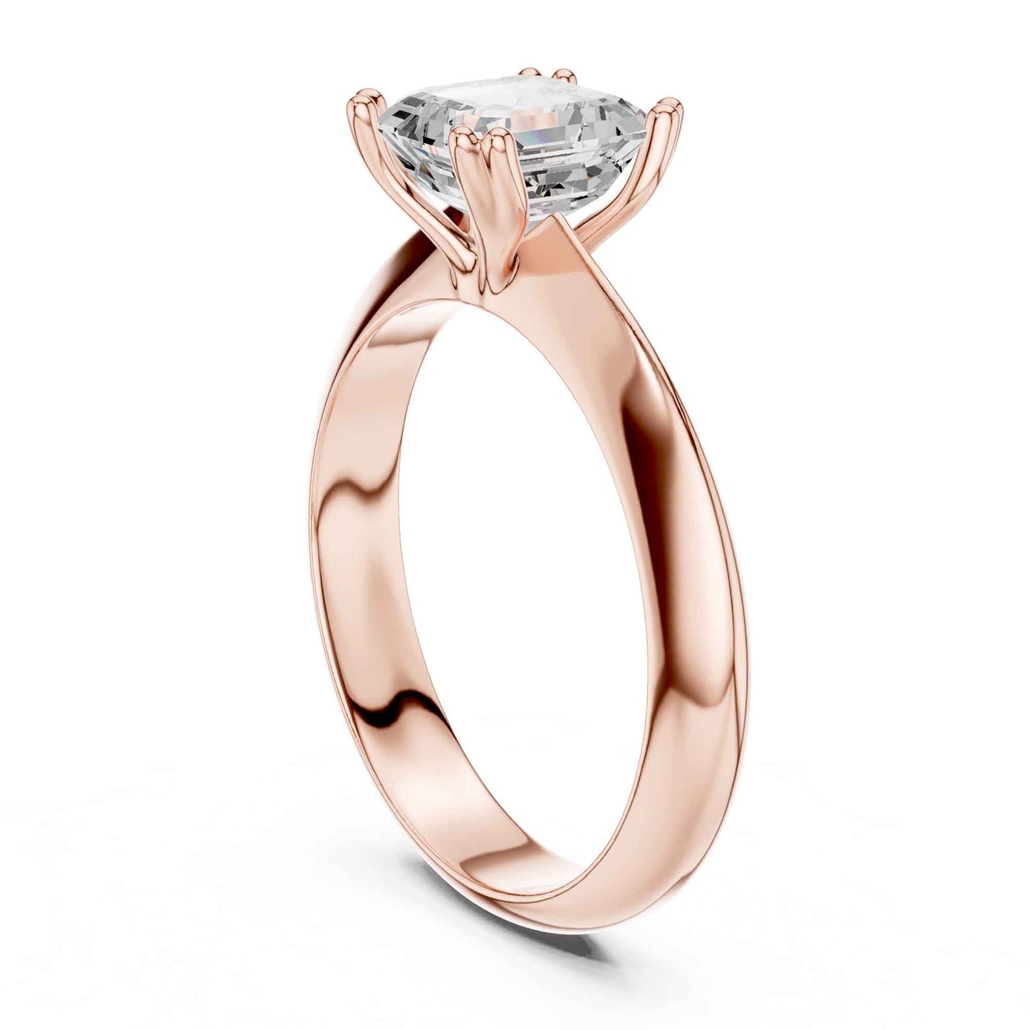 1.5 Carat Asscher Cut Lab Grown Diamond Solitaire Engagement Ring