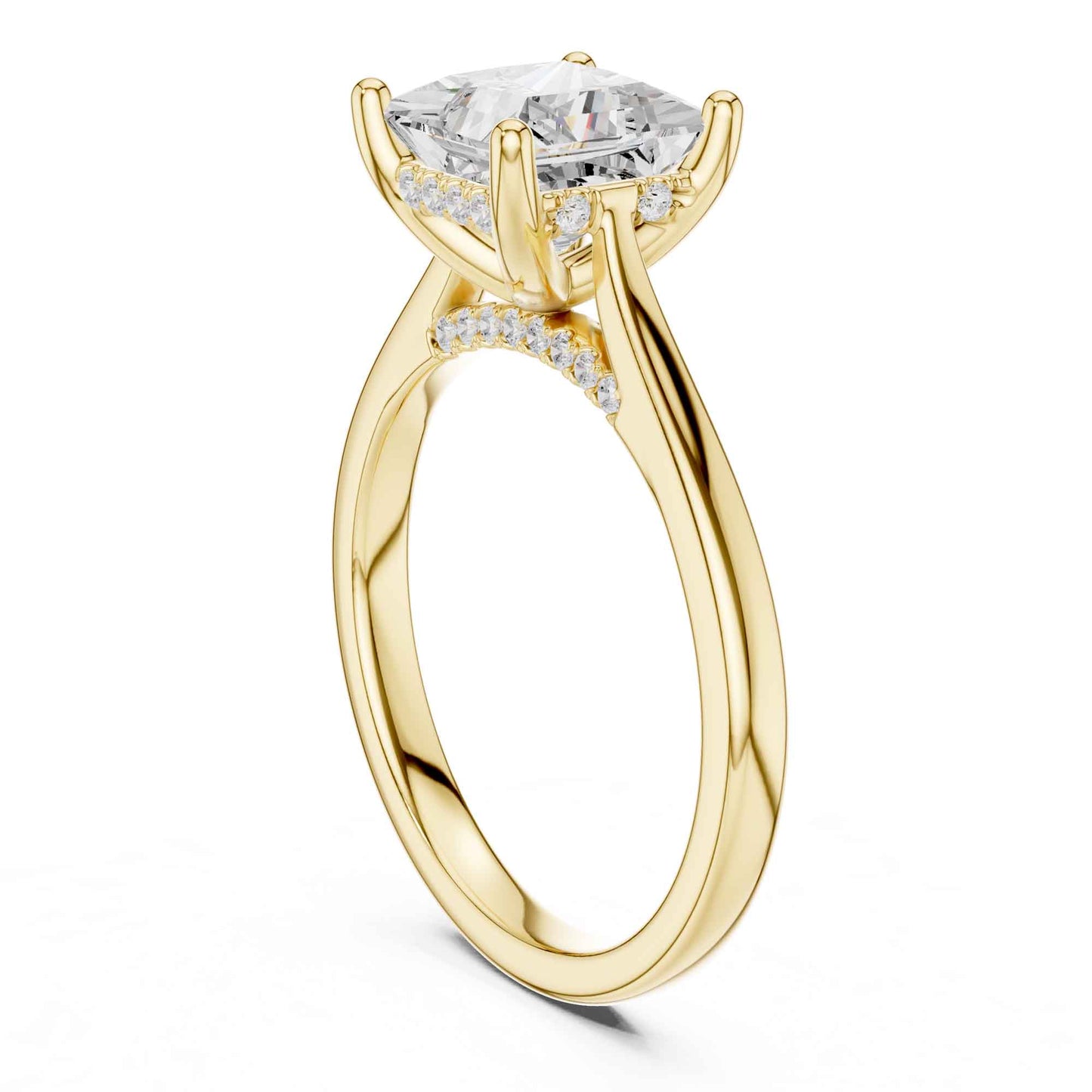2 Carat Classic Princess Cut Lab Grown Diamond Engagement Ring