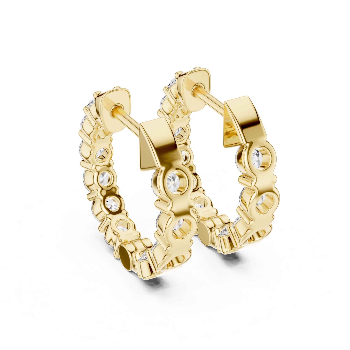 Round Cut Lab Grown Diamond Hoop & Huggie Earrings