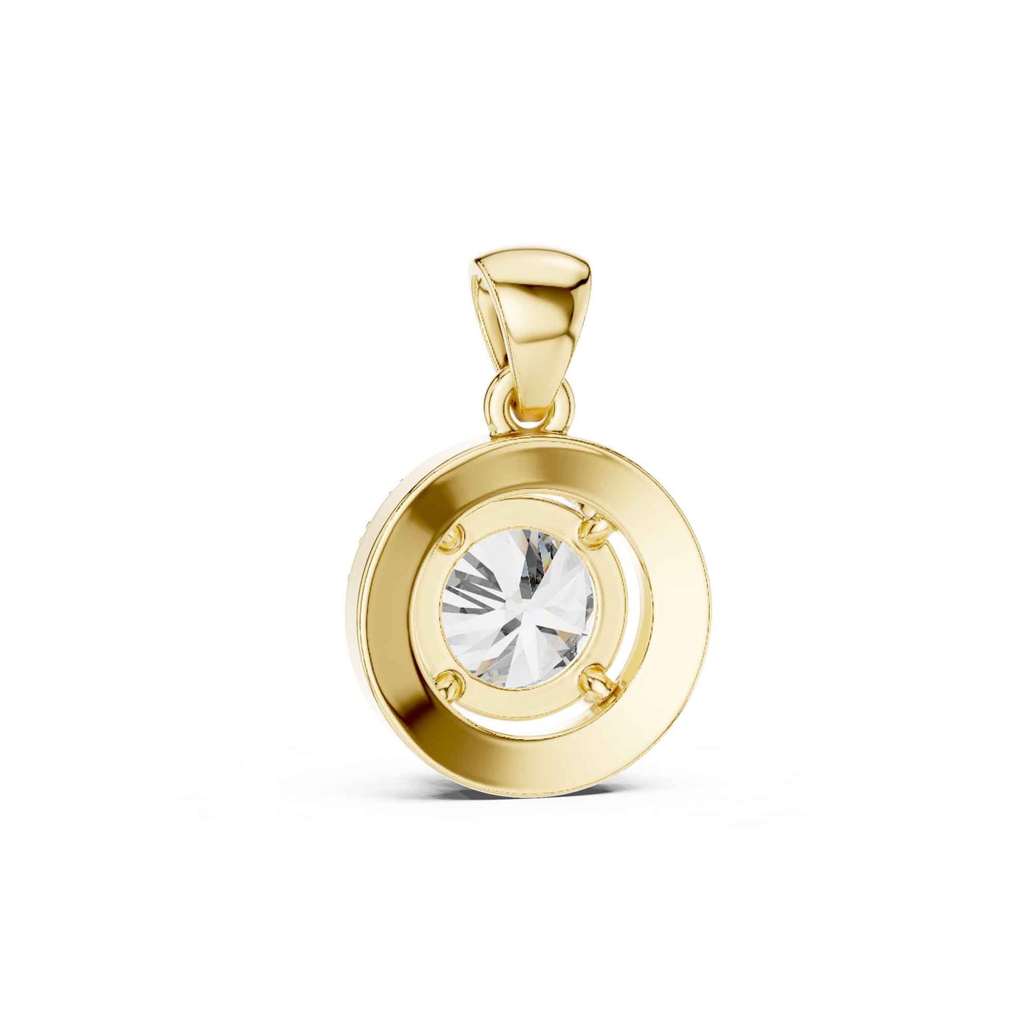 Round Cut Halo Lab Grown Diamond Chain & Pendant