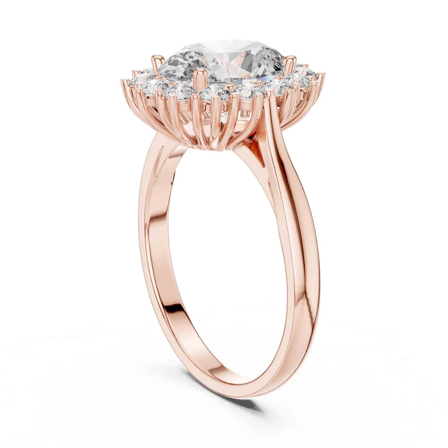 1.5 Carat Oval Halo Lab Grown Diamond Cluster Ring