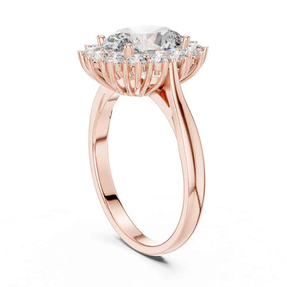 1.5 Carat Oval Halo Lab Grown Diamond Cluster Ring