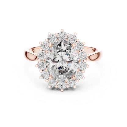 1.5 Carat Oval Halo Lab Grown Diamond Cluster Ring