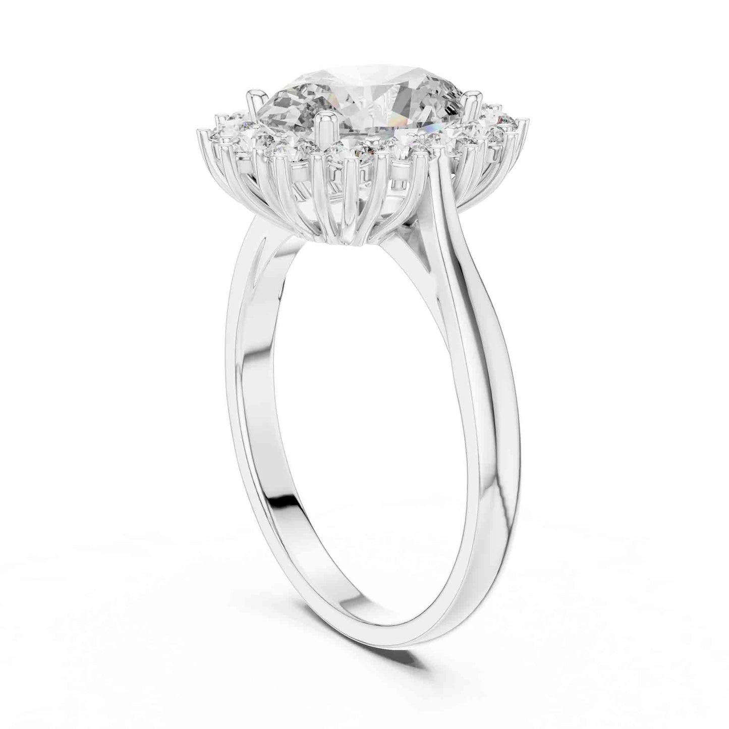 1.5 Carat Oval Halo Lab Grown Diamond Cluster Ring