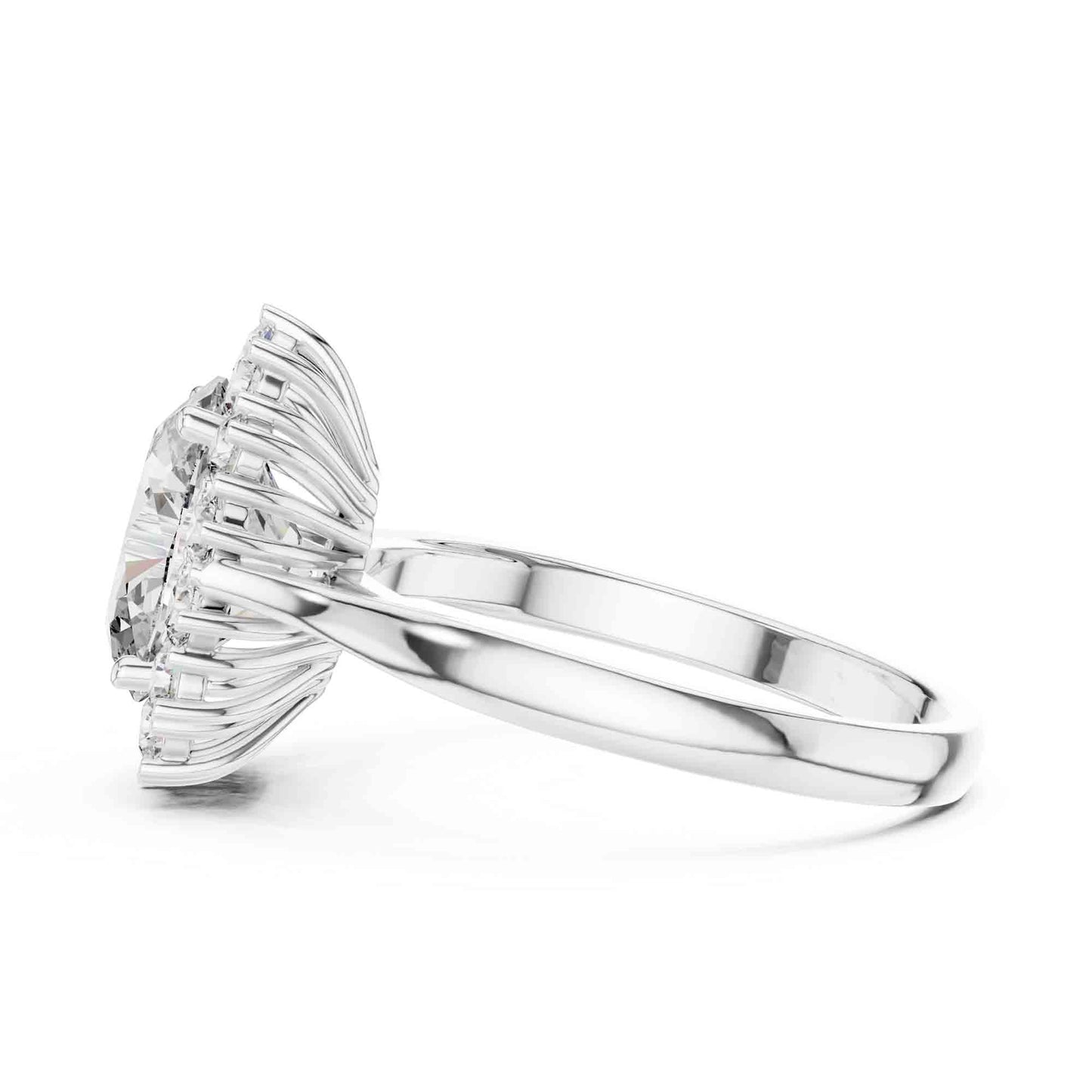 1.5 Carat Oval Halo Lab Grown Diamond Cluster Ring