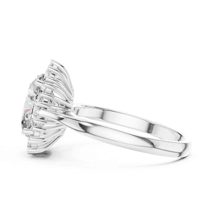 1.5 Carat Oval Halo Lab Grown Diamond Cluster Ring