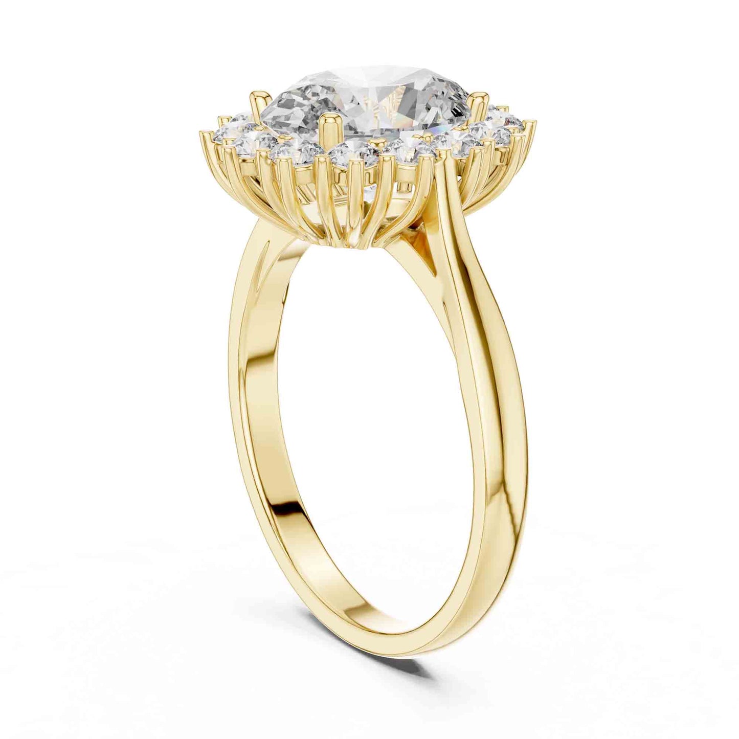 1.5 Carat Oval Halo Lab Grown Diamond Cluster Ring