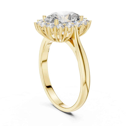 1.5 Carat Oval Halo Lab Grown Diamond Cluster Ring