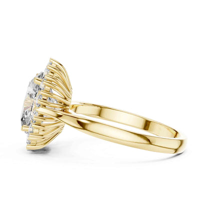1.5 Carat Oval Halo Lab Grown Diamond Cluster Ring