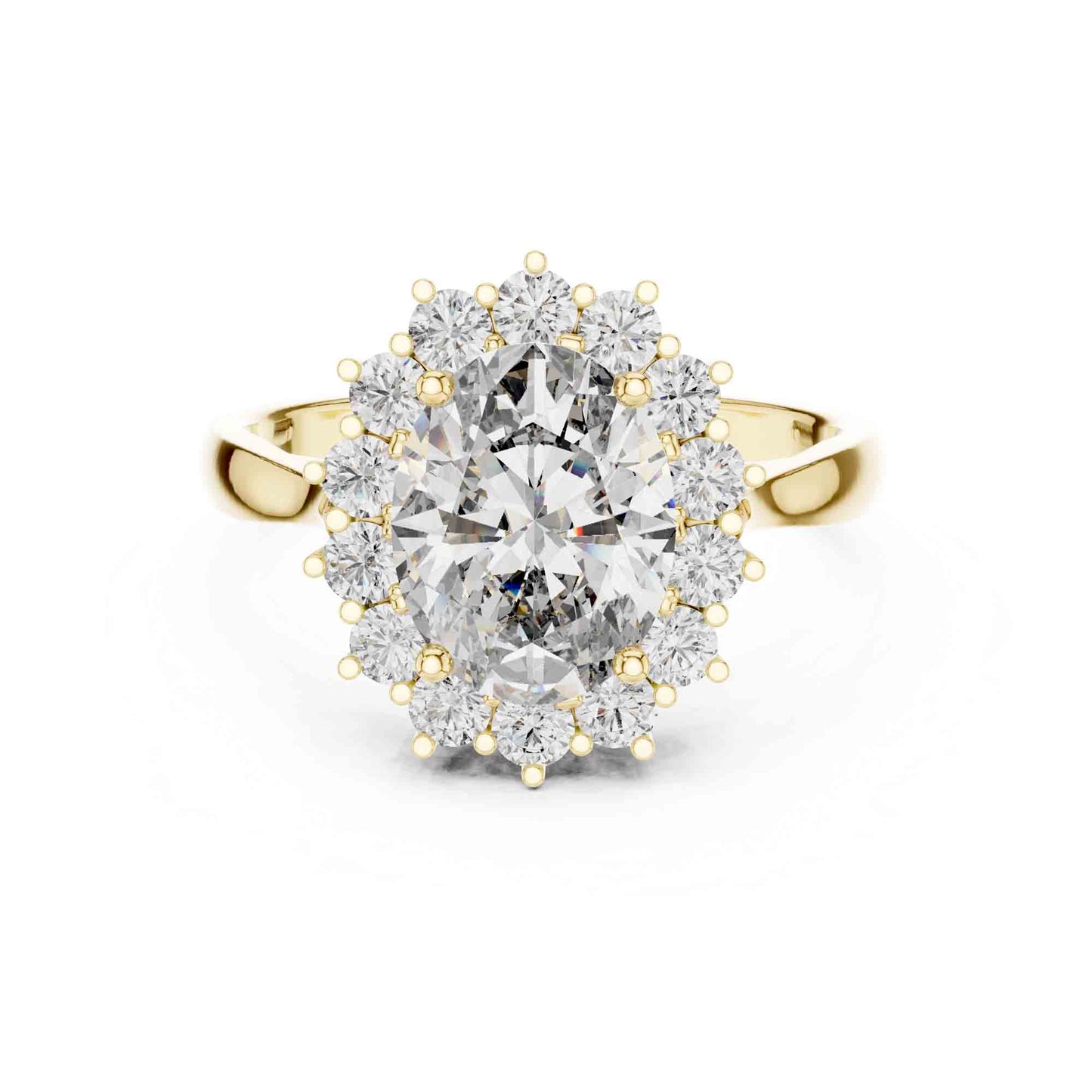 1.5 Carat Oval Halo Lab Grown Diamond Cluster Ring