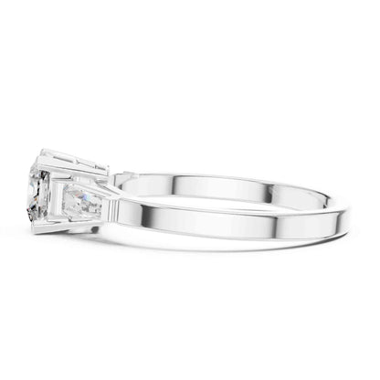 1 Carat Cushion Cut Halo Lab Grown Diamond Engagement Ring with Pavé Frame