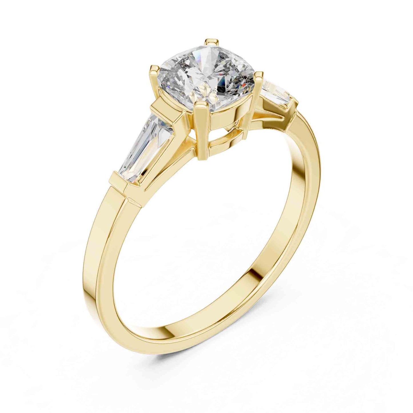 1 Carat Cushion Cut Halo Lab Grown Diamond Engagement Ring with Pavé Frame