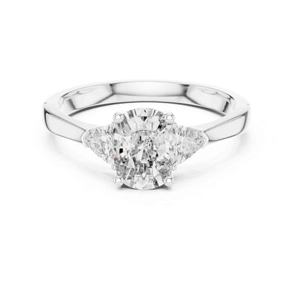 1 Carat Oval Brilliant & Trillion Three-Stone Lab Grown Diamond Ring