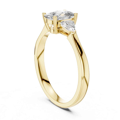 1 Carat Oval Brilliant & Trillion Three-Stone Lab Grown Diamond Ring