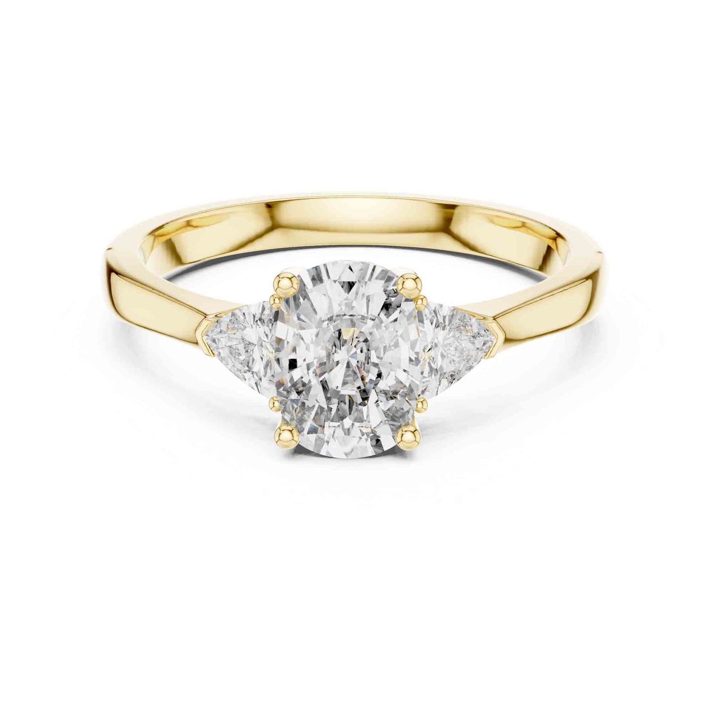1 Carat Oval Brilliant & Trillion Three-Stone Lab Grown Diamond Ring