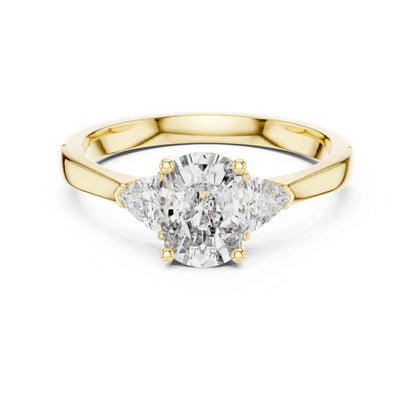 1 Carat Oval Brilliant & Trillion Three-Stone Lab Grown Diamond Ring