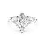1 Carat Marquise Cut Three Stone Moissanite Diamond Engagement Ring