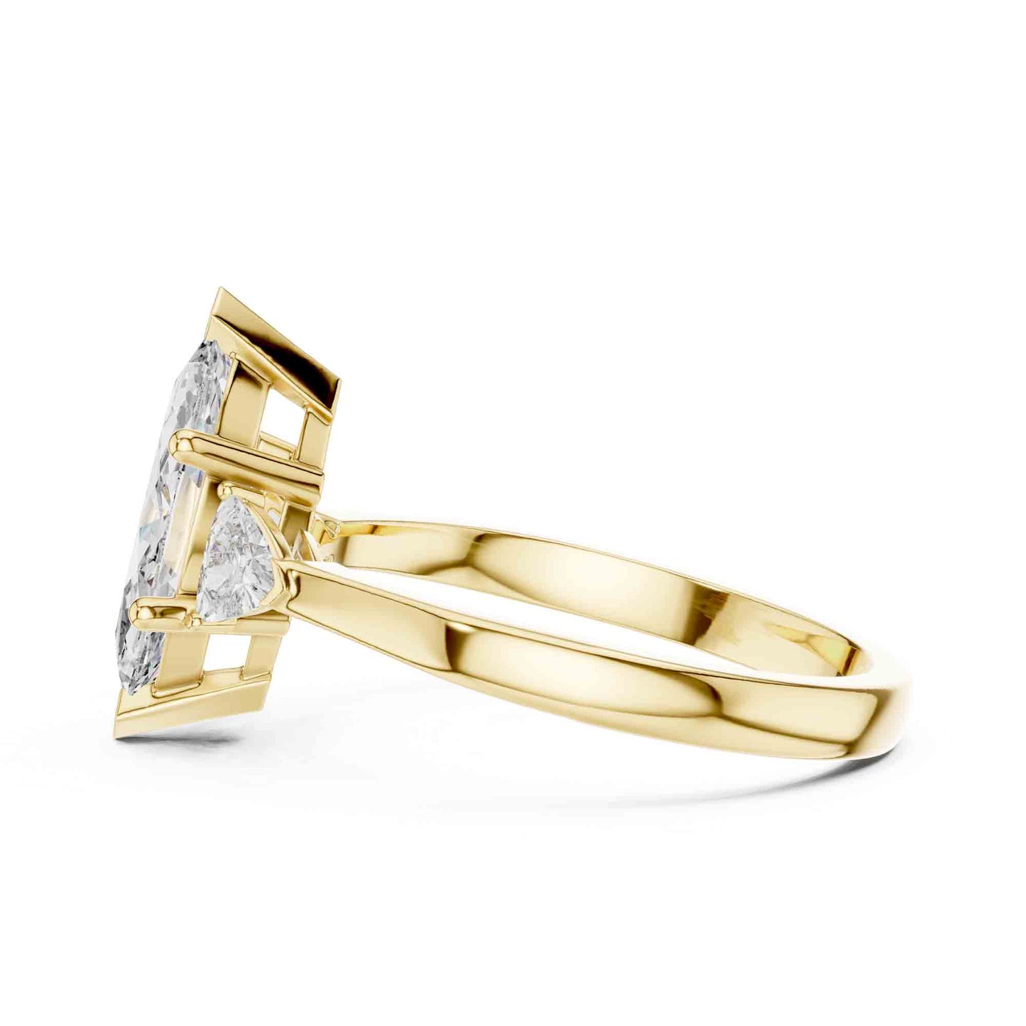1 Carat Marquise Cut Three Stone Lab Grown Diamond Engagement Ring