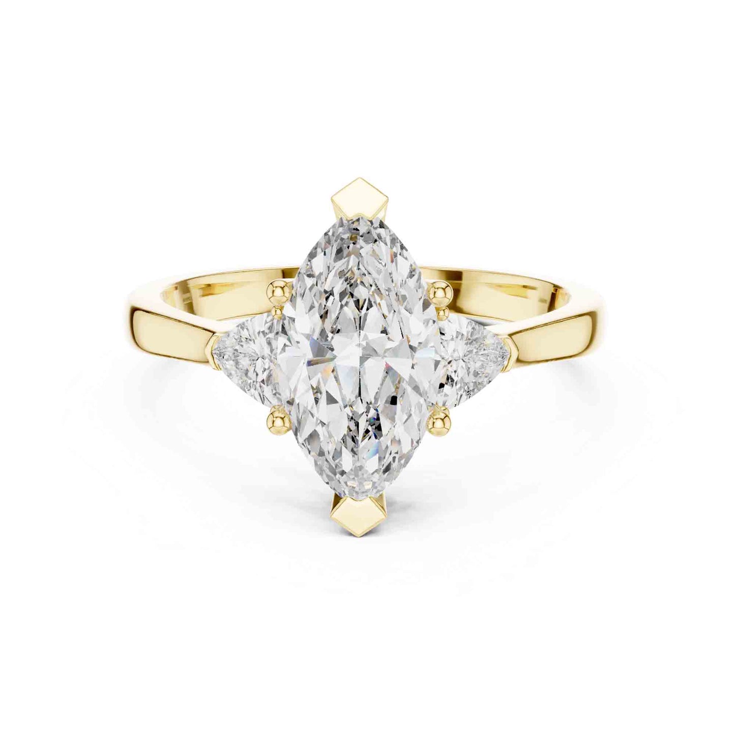 1 Carat Marquise Cut Three Stone Lab Grown Diamond Engagement Ring