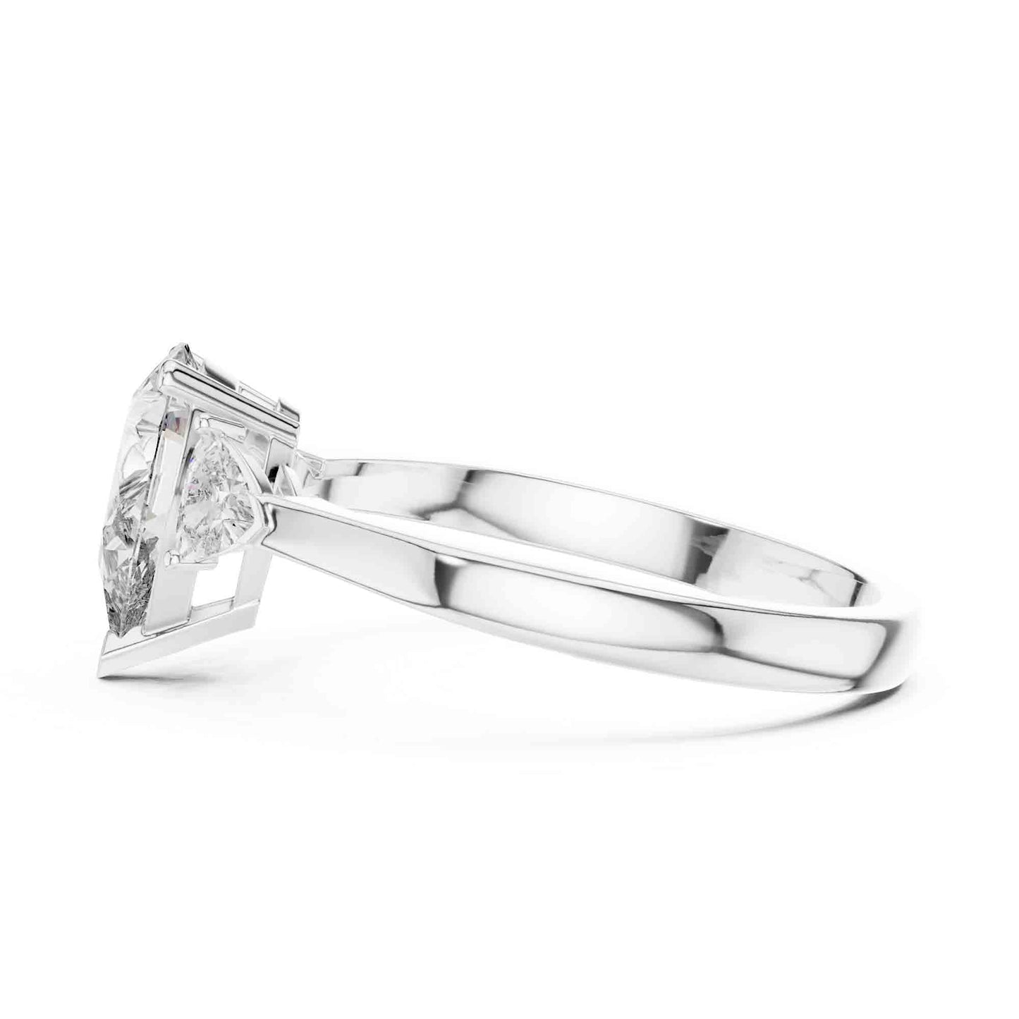 1 Carat Pear & Trillion Shaped Three-Stone Lab Grown Diamond Engagement Ring