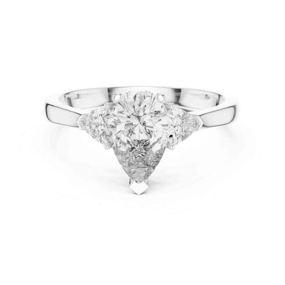 1 Carat Pear & Trillion Shaped Three-Stone Lab Grown Diamond Engagement Ring
