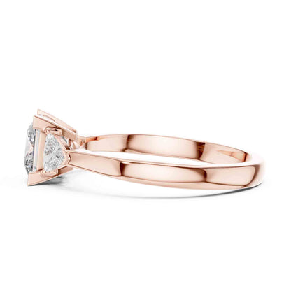 1 Carat Princess Cut Lab Grown Diamond Solitaire with Trillion Side Stones
