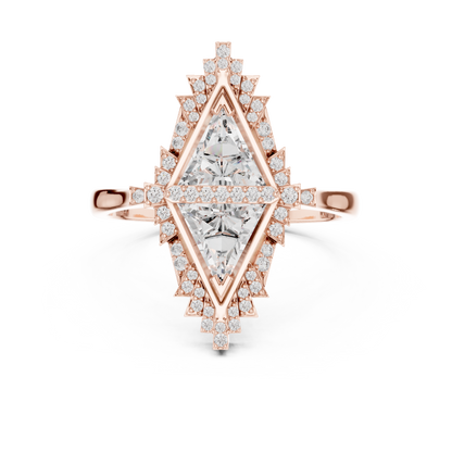 Geometric Trillion Lab-Grown Diamond Ring