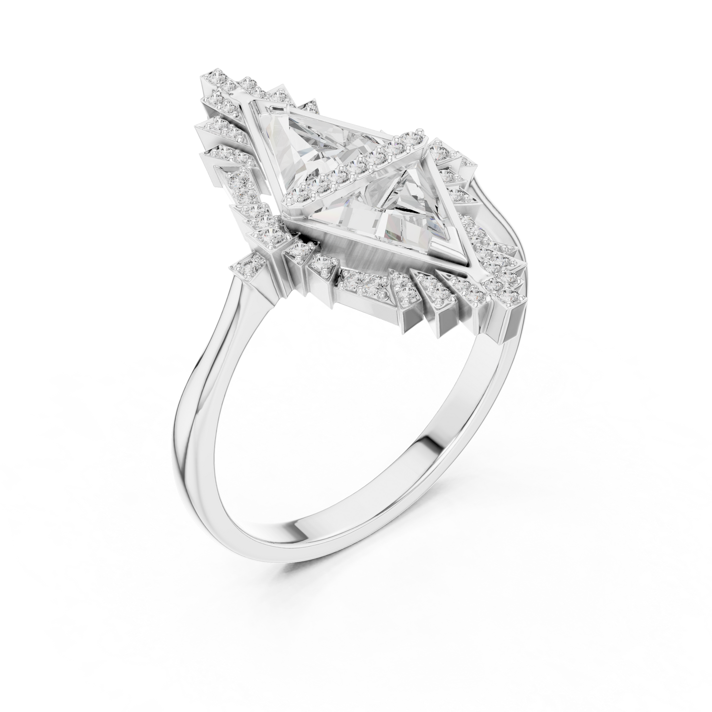 Geometric Trillion Lab-Grown Diamond Ring