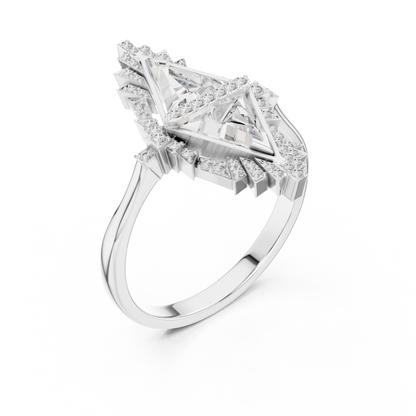 Geometric Trillion Lab-Grown Diamond Ring