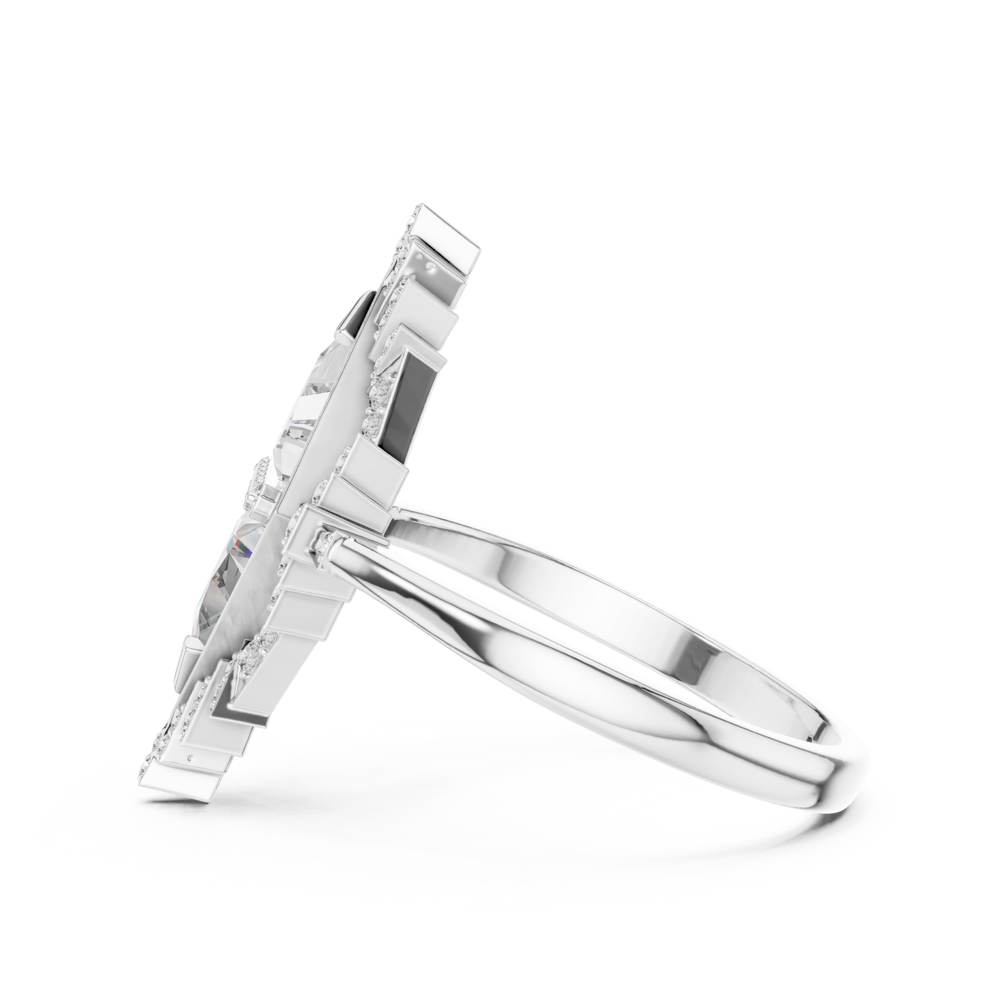 Geometric Trillion Lab-Grown Diamond Ring