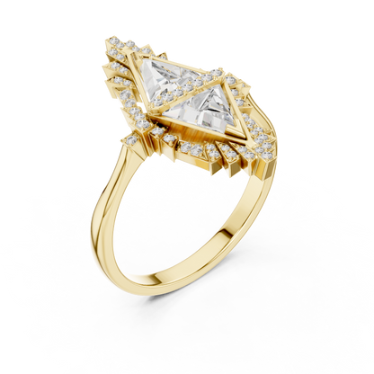Geometric Trillion Lab-Grown Diamond Ring