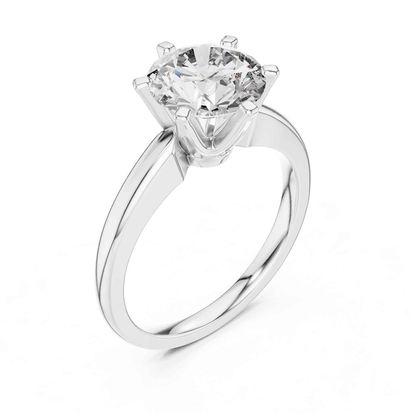 1 Carat Round Lab Grown Diamond Solitaire Engagement Ring