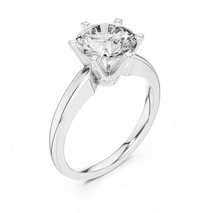 1 Carat Round Lab Grown Diamond Solitaire Engagement Ring