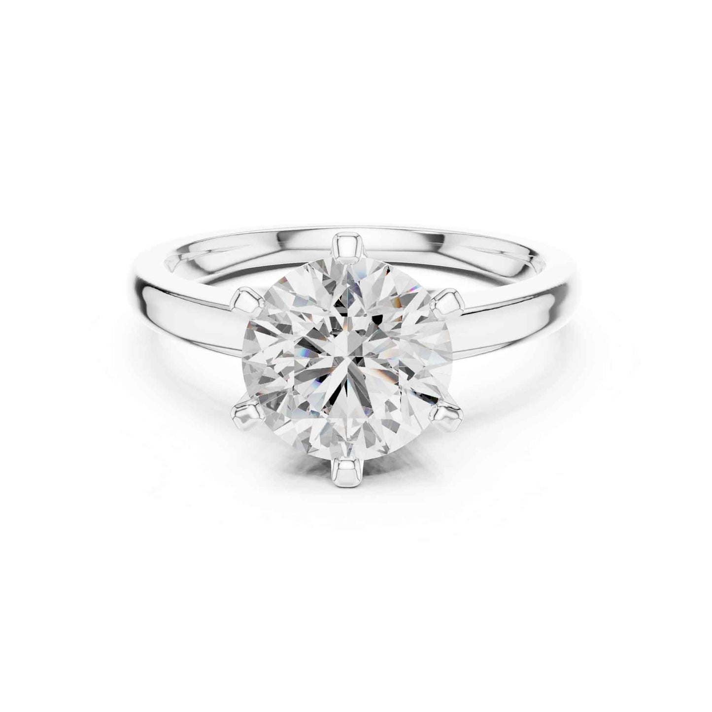1 Carat Round Lab Grown Diamond Solitaire Engagement Ring