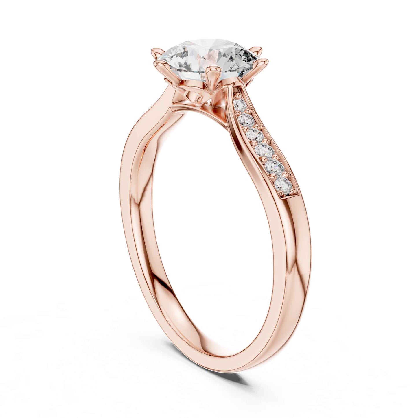 1 Carat Round Lab Grown Diamond Solitaire Engagement Ring