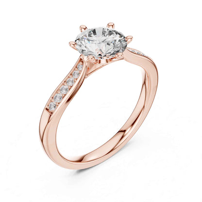 1 Carat Round Lab Grown Diamond Solitaire Engagement Ring