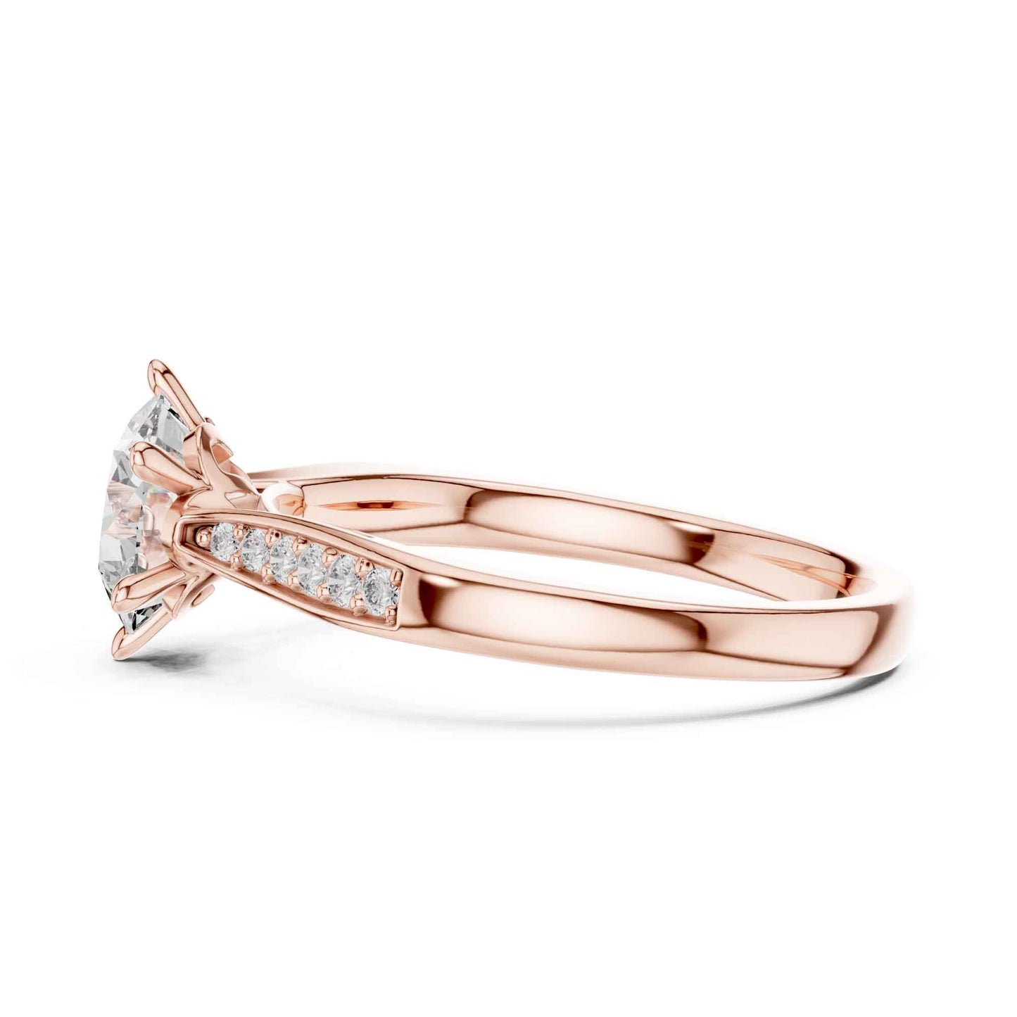 1 Carat Round Lab Grown Diamond Solitaire Engagement Ring