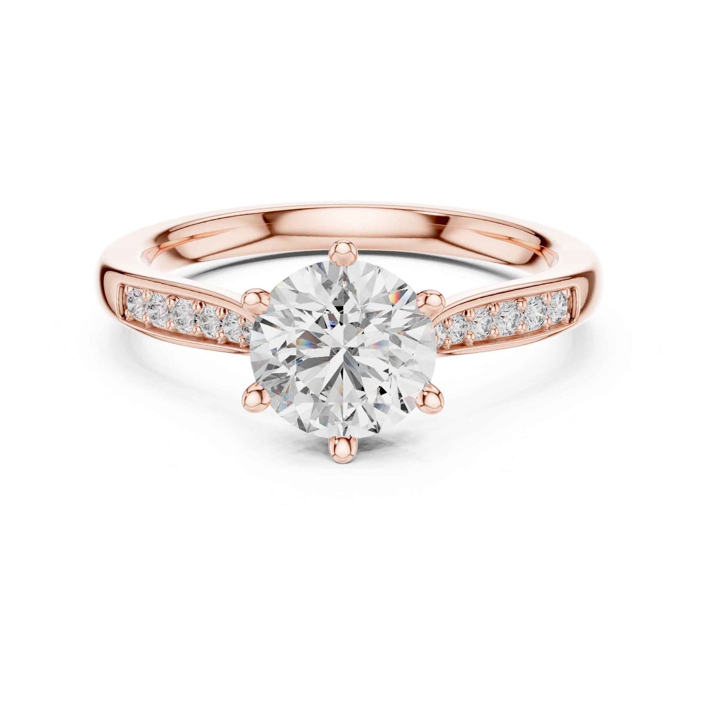 1 Carat Round Lab Grown Diamond Solitaire Engagement Ring