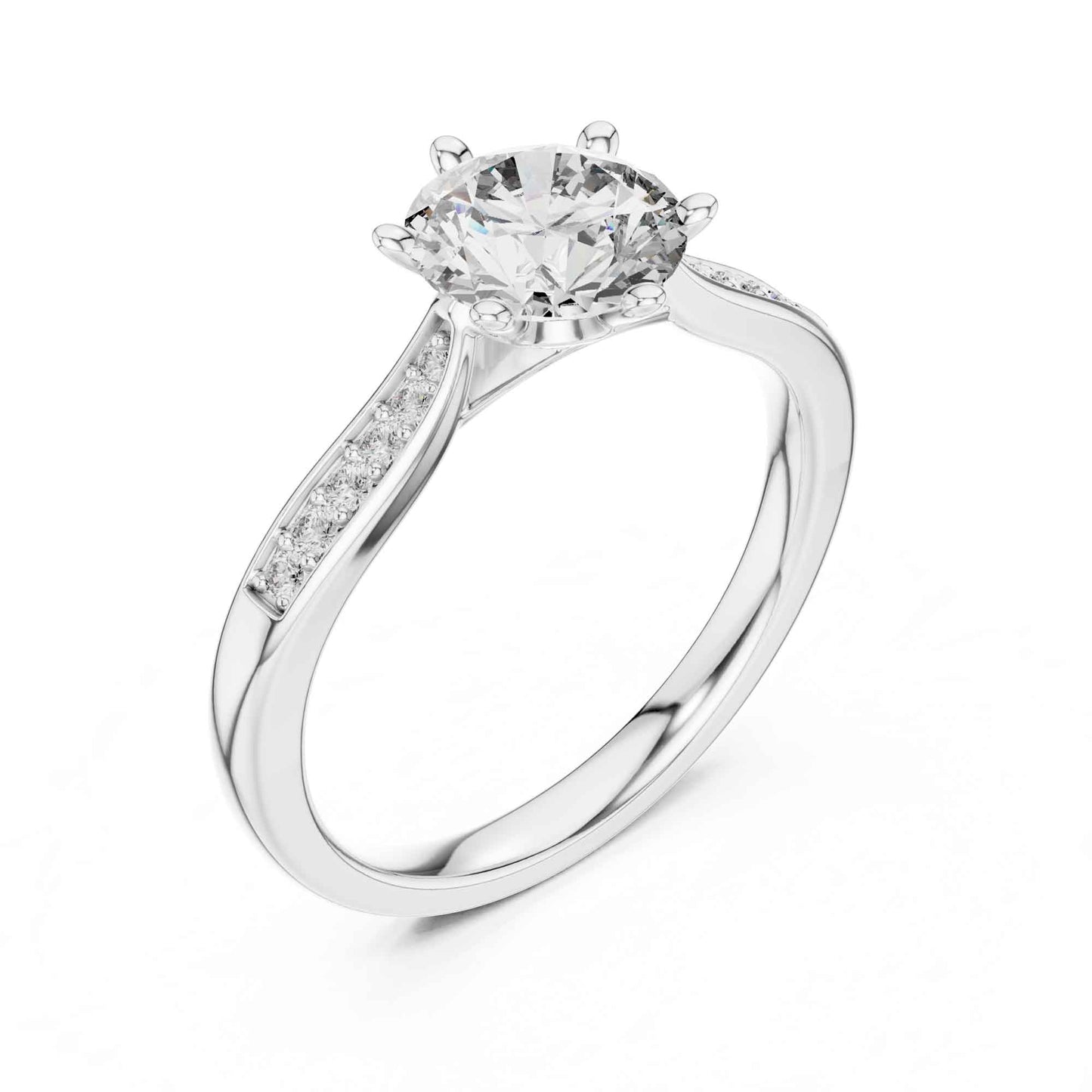 1 Carat Round Lab Grown Diamond Solitaire Engagement Ring